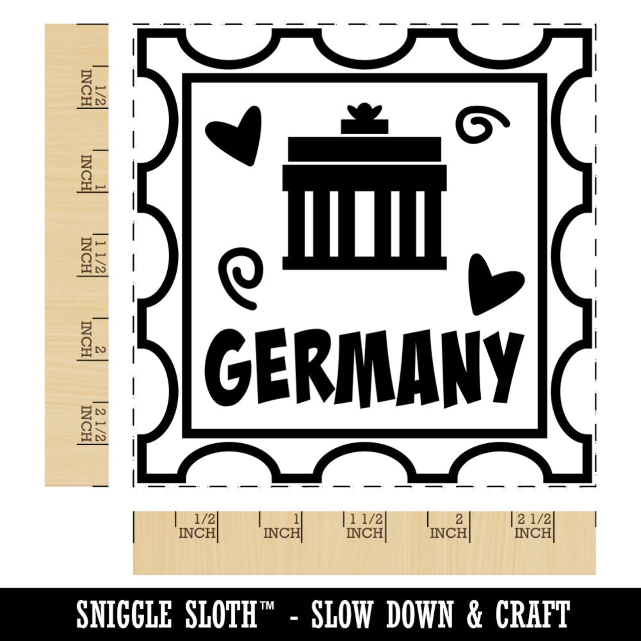 Germany Brandenburg Gate Passport Travel Square Rubber Stamp for Stamping Crafting